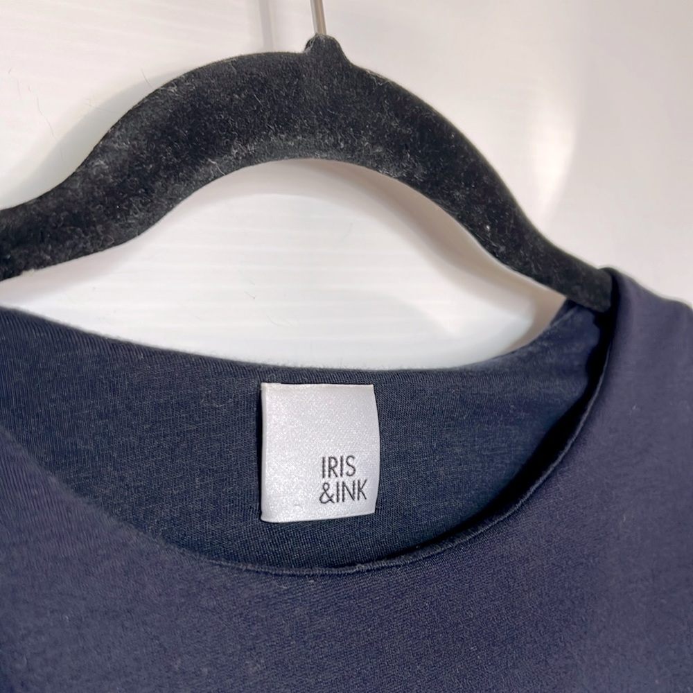 Iris & Ink Navy Ruffle Sleeve Tank - Picture 3 of 4